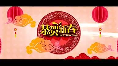 红色喜庆春节拜年视频AE模板视频的预览图